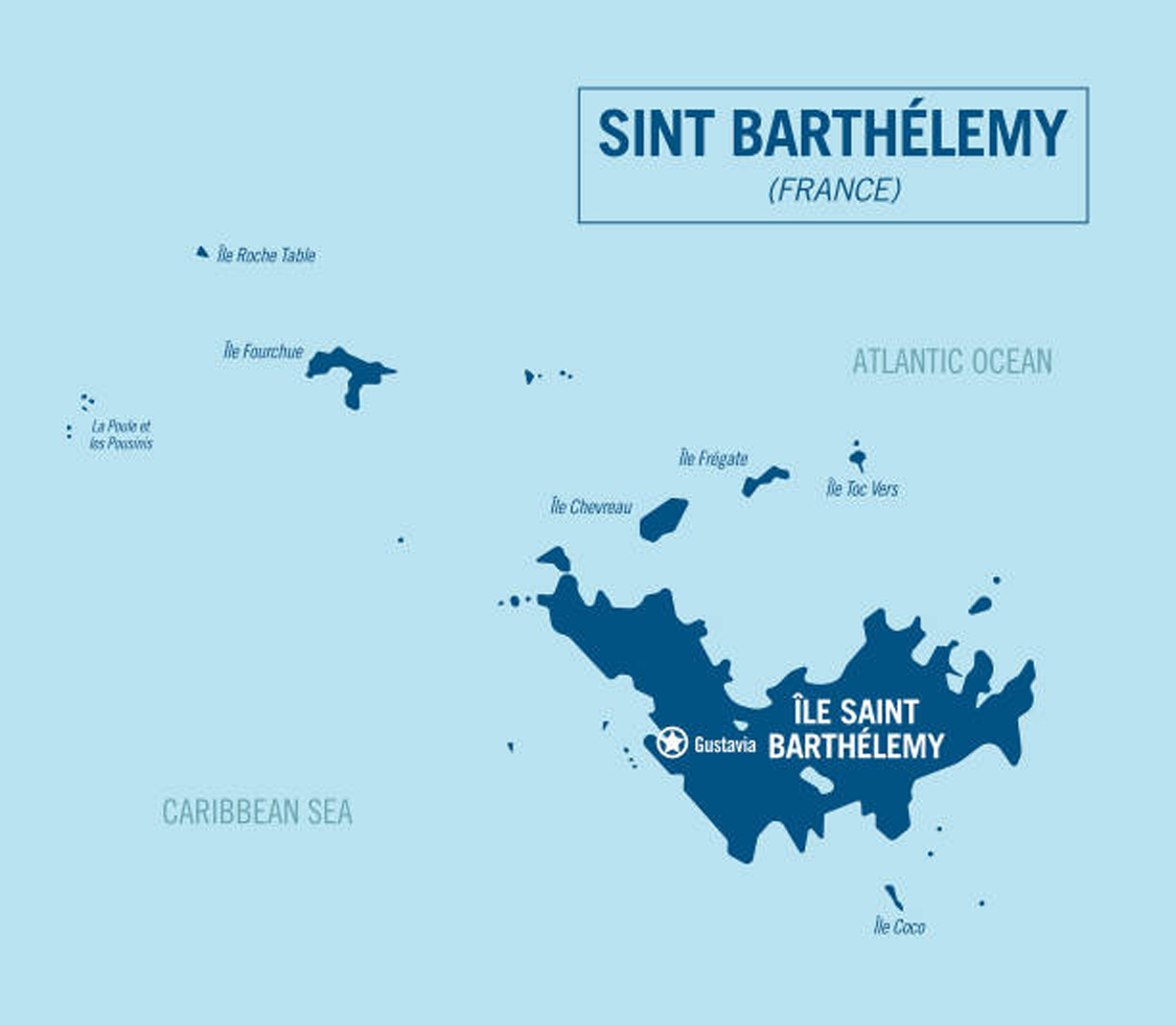 st, barth map